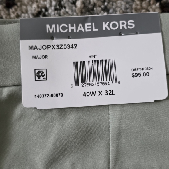 Michael Kors Dress Pants Mens 40x32 Mint Green Classic Fit NWT $95 MRSP - Picture 5 of 8